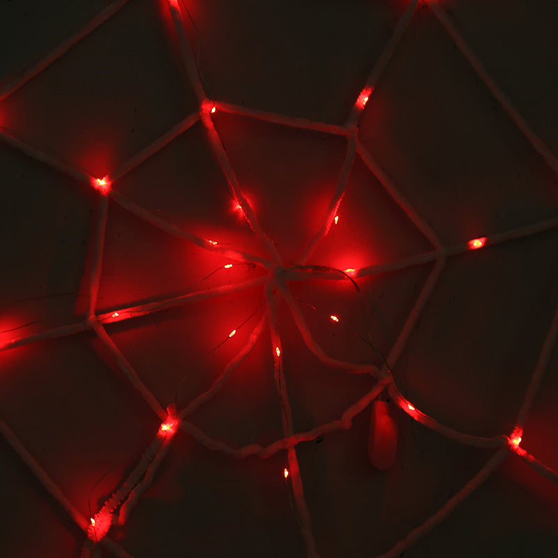 3.6m Halloween Spider Web String Lights with Remote – Spooky LED Web Decor for Indoor & Outdoor Parties