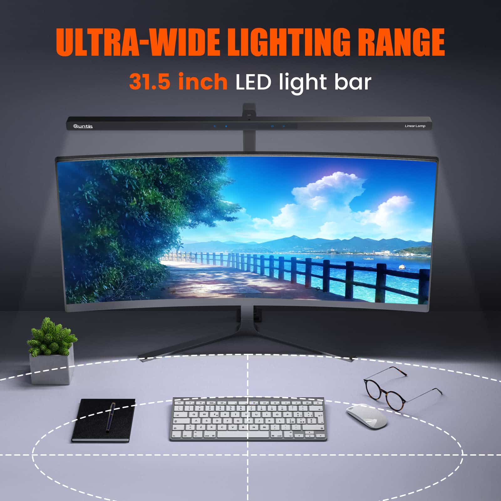 LED ScreenLinear Focus Series,Eye-Care Architect Clamp Desk Lights for Home Office (31.5Inch)