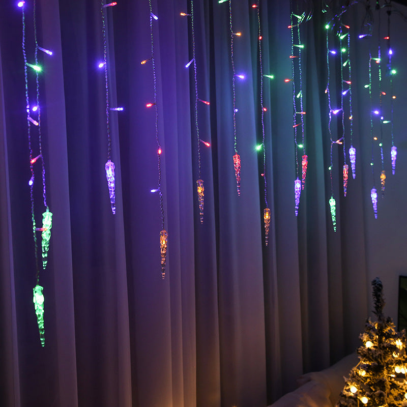Quntis 5M LED Icicle Lights – 36-Strand Waterproof Plug-In Curtain Lights for Outdoor Christmas, Holiday, Garden & Patio Decor