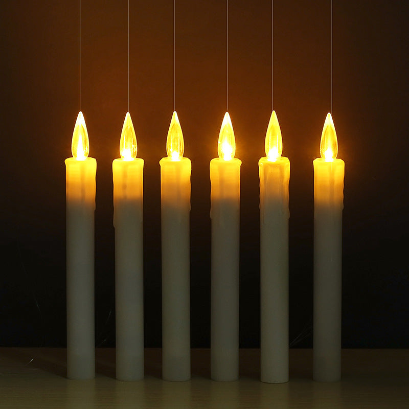 Quntis Halloween Decorations - Floating Candles with Wand - 12 Pcs Magic Flickering Warm Light Flameless Floating LED Candle Decor