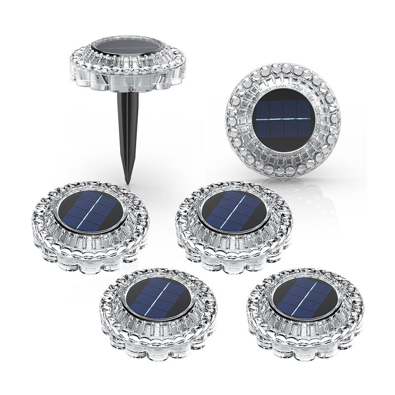 सौर ग्राउंड लाइट्स ¨C वाटरप्रूफ आउटडोर गार्डन, लॉन और सीढ़ी एलईडी लाइट्स, यार्ड और बालकनी सजावट के लिए क्रिस्टल ब्रिक लाइट्स