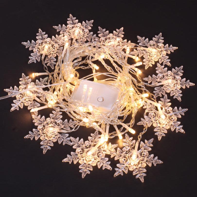 Quntis LEDアイスクリスタルライト 8モード付き ¨C 雪の結晶カーテンライト、防水屋外装飾ライト、クリスマス&ホリデーのお祝い用の星付き