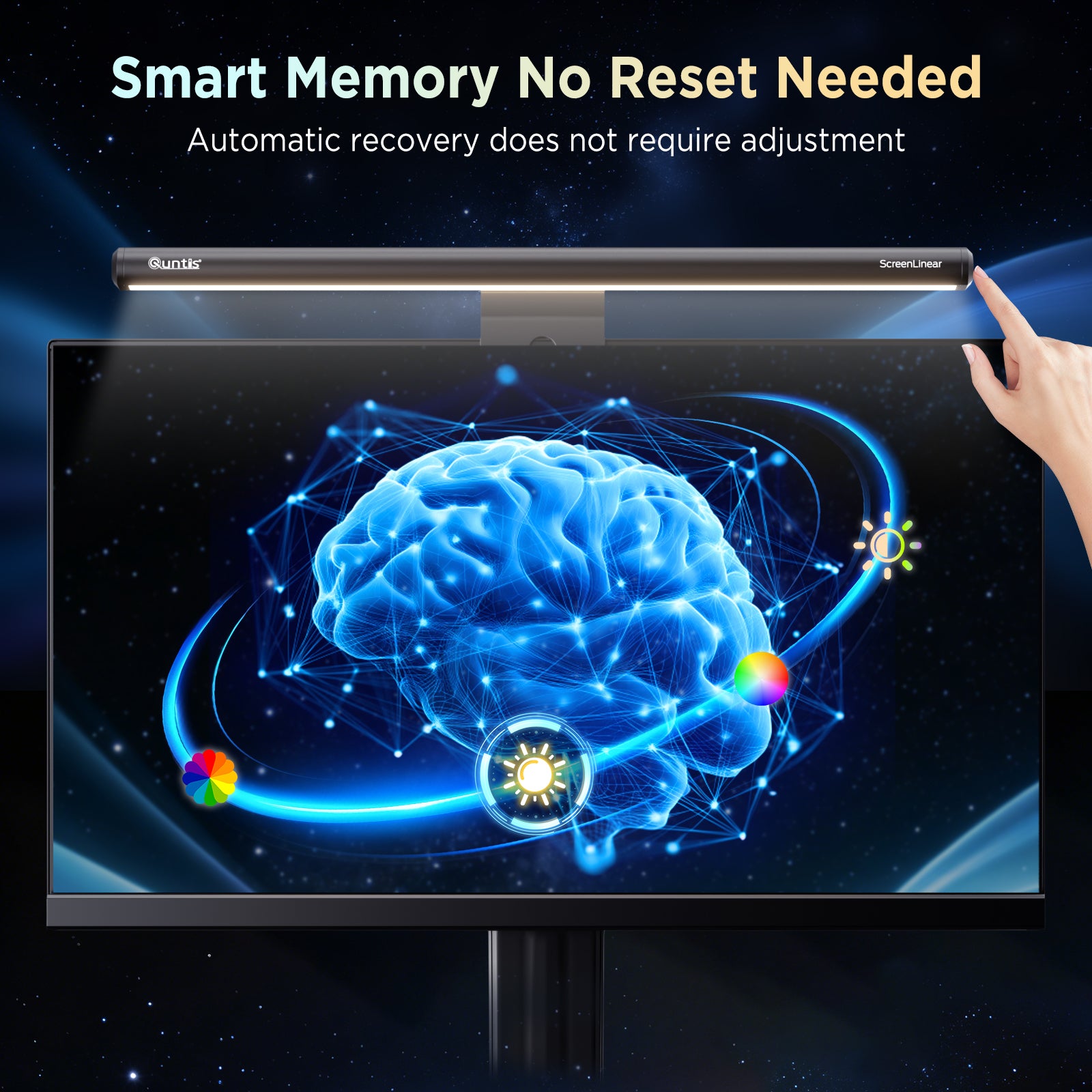 Quntis Monitor Light Bar IM 40 cm (15.7 inch) Black - RGB Dimmable Screenbar, USB Powered Eye-Care Task Light for Computer Monitor