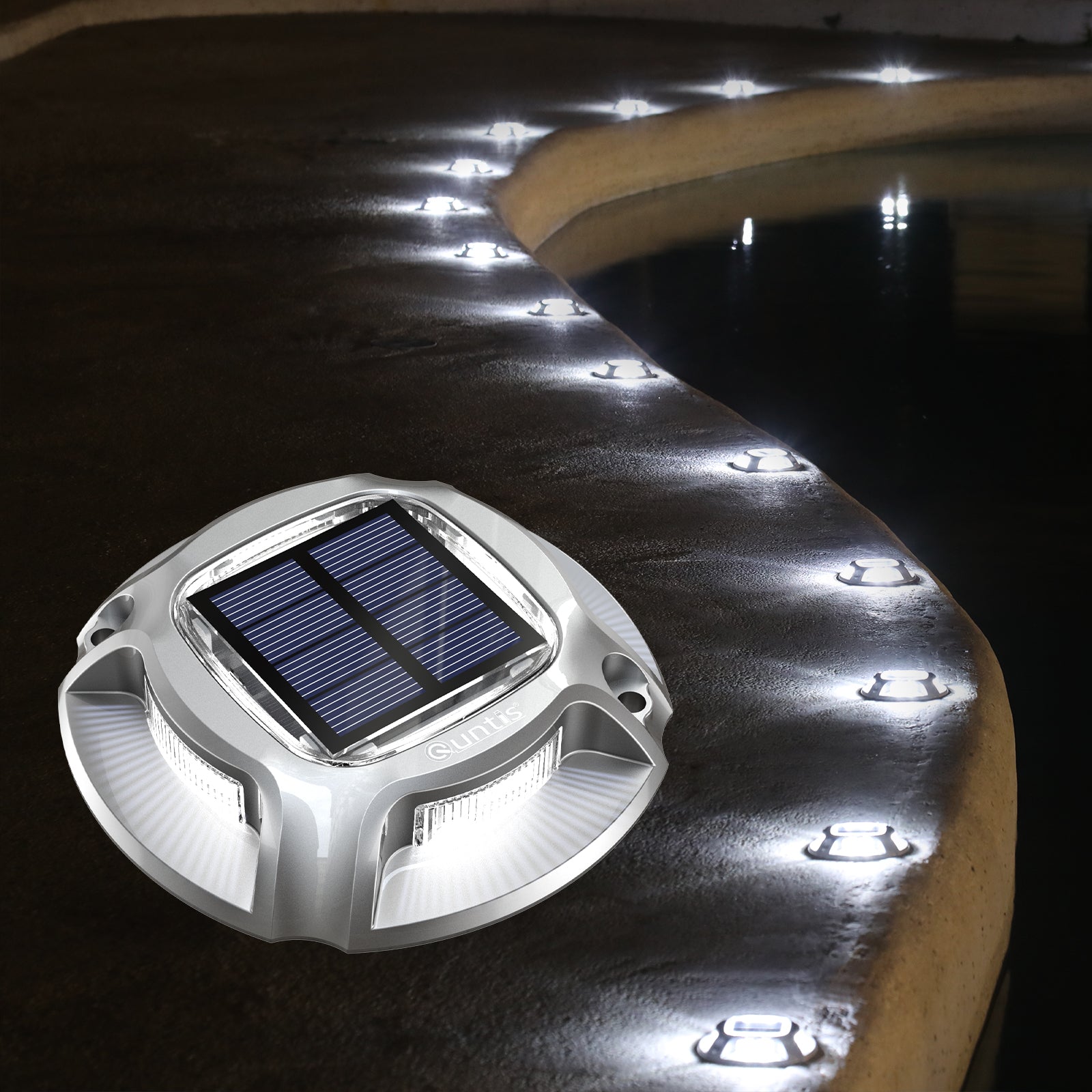 Solar Deck Lights 2 Colors in 1 Design for Decorative Illumination