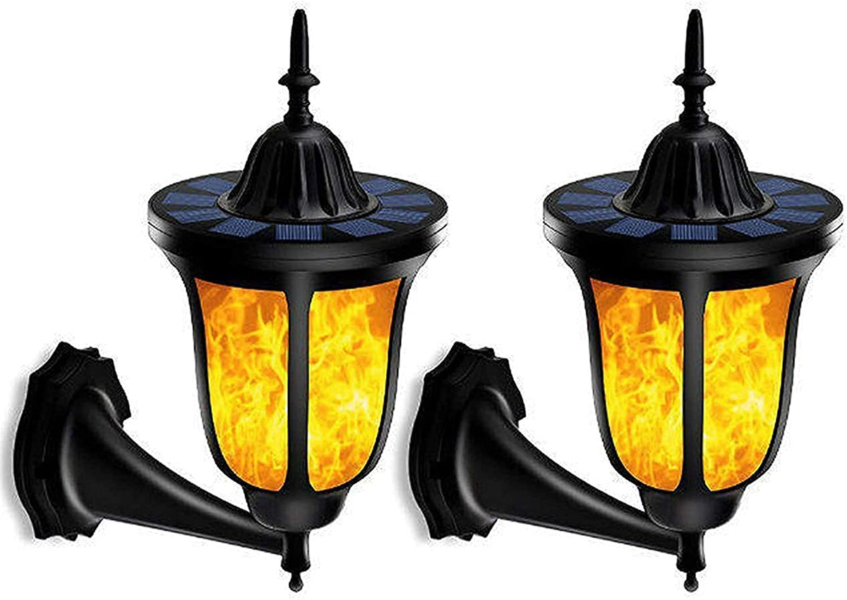 Quntis 2er-Set Solar-Wandlampe, Solarlicht für Außenbereich