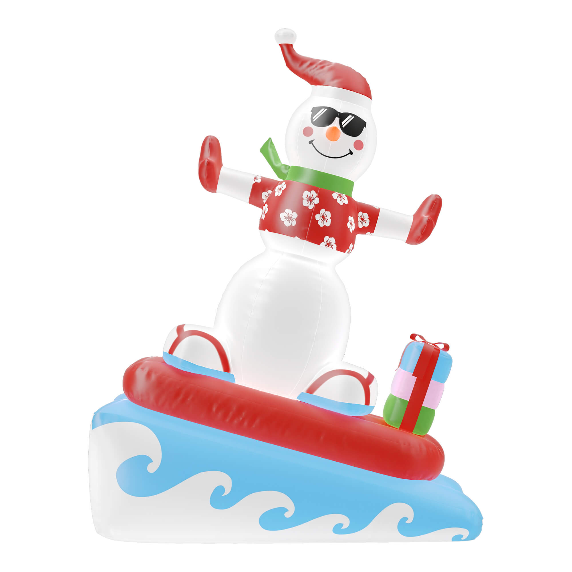 Inflatable Christmas Decorations Outdoor, Quntis 6FT Inflatable Snowman with LED Lights Surfing Snowman Blow Up Yard Decorations Xmas Decorations for Xmas Party Indoor Outdoor Home Garden Lawn