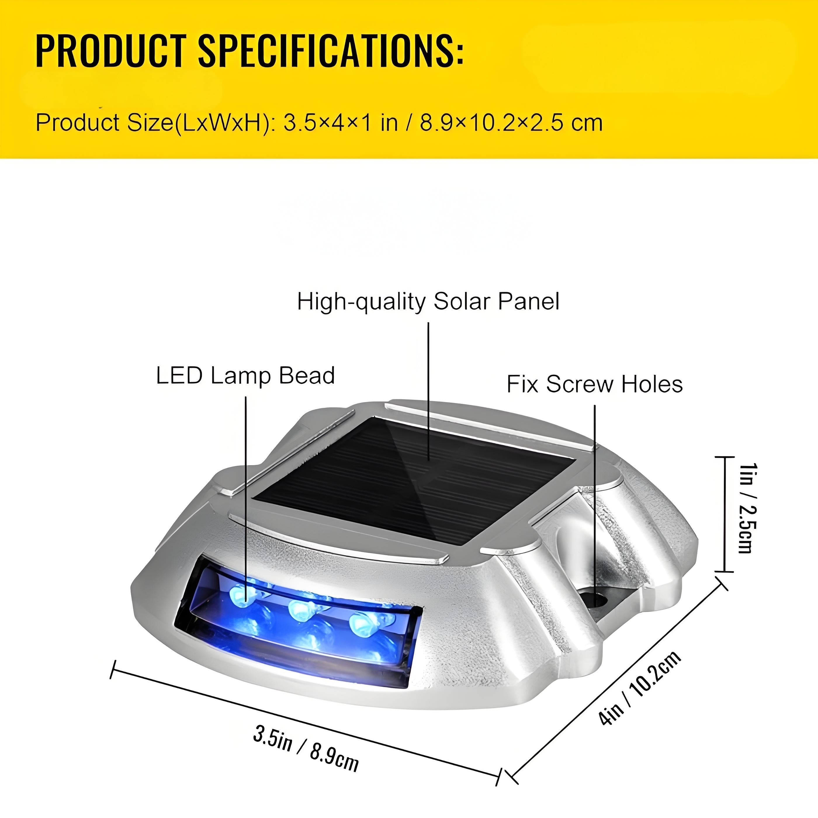 Solar Driveway Lights Bright Blue with Screw Solar Deck Lights Outdoor Dock Lights for Path Warning Garden Walkway Sidewalk Steps