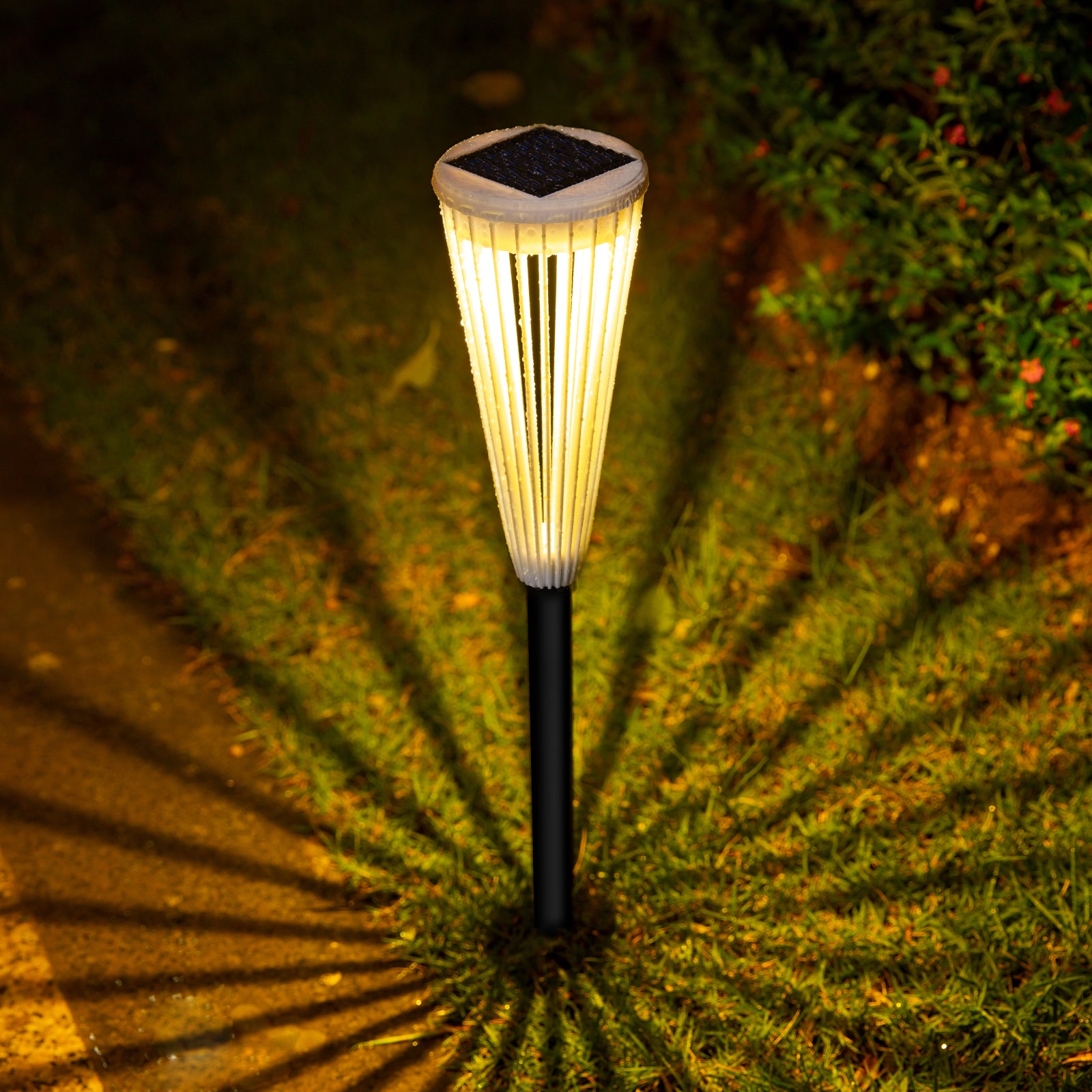 Solar Hollow Garden Light – Outdoor Landscape Stake Lamp for Lawn & Yard Decor | Dual Light Modes: Warm White & Cool White