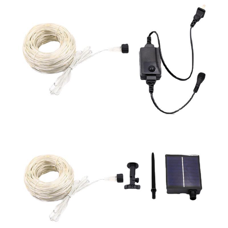 Quntis Solarbetriebene LED Außenlichterkette – Wasserdichte Kupferdraht-Feenlichter mit PVC-Beschichtung für Garten- und Weihnachtsdekoration
