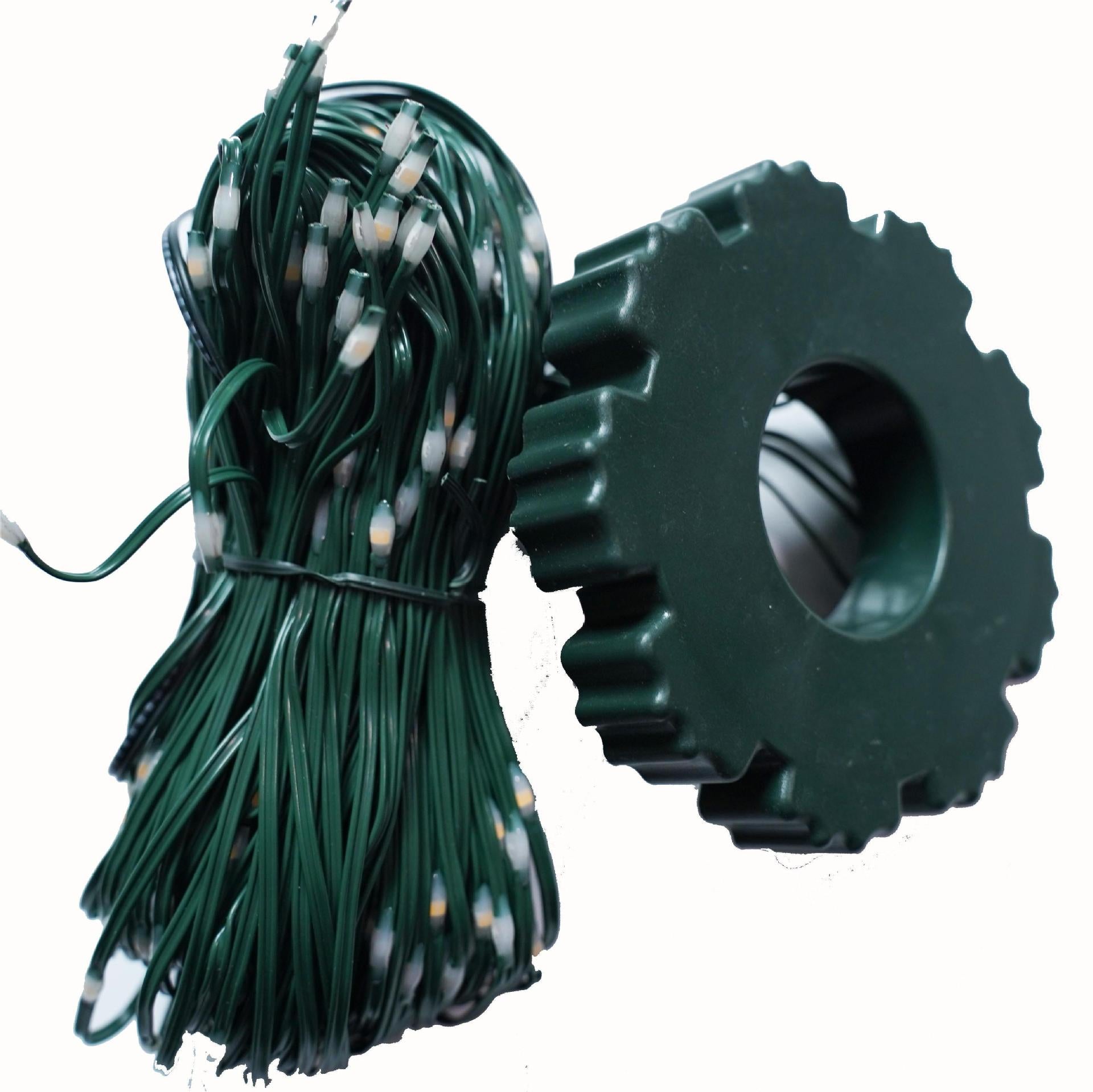 Quntis USB LED Ring Xmas Tree Topper Lights – IP42 Waterproof Dark Green Wire, Multi-Color Hanging String Lights for Holiday Tree Decoration