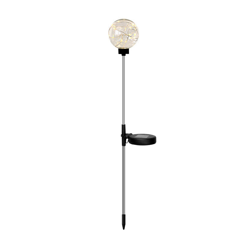 Glowing Copper Wire Lawn Lights – Solar-Powered Garden Stake Lights for Villa, Patio & Outdoor Decor, Decorative LED Ball Christmas Stake Lights, 1 Piece