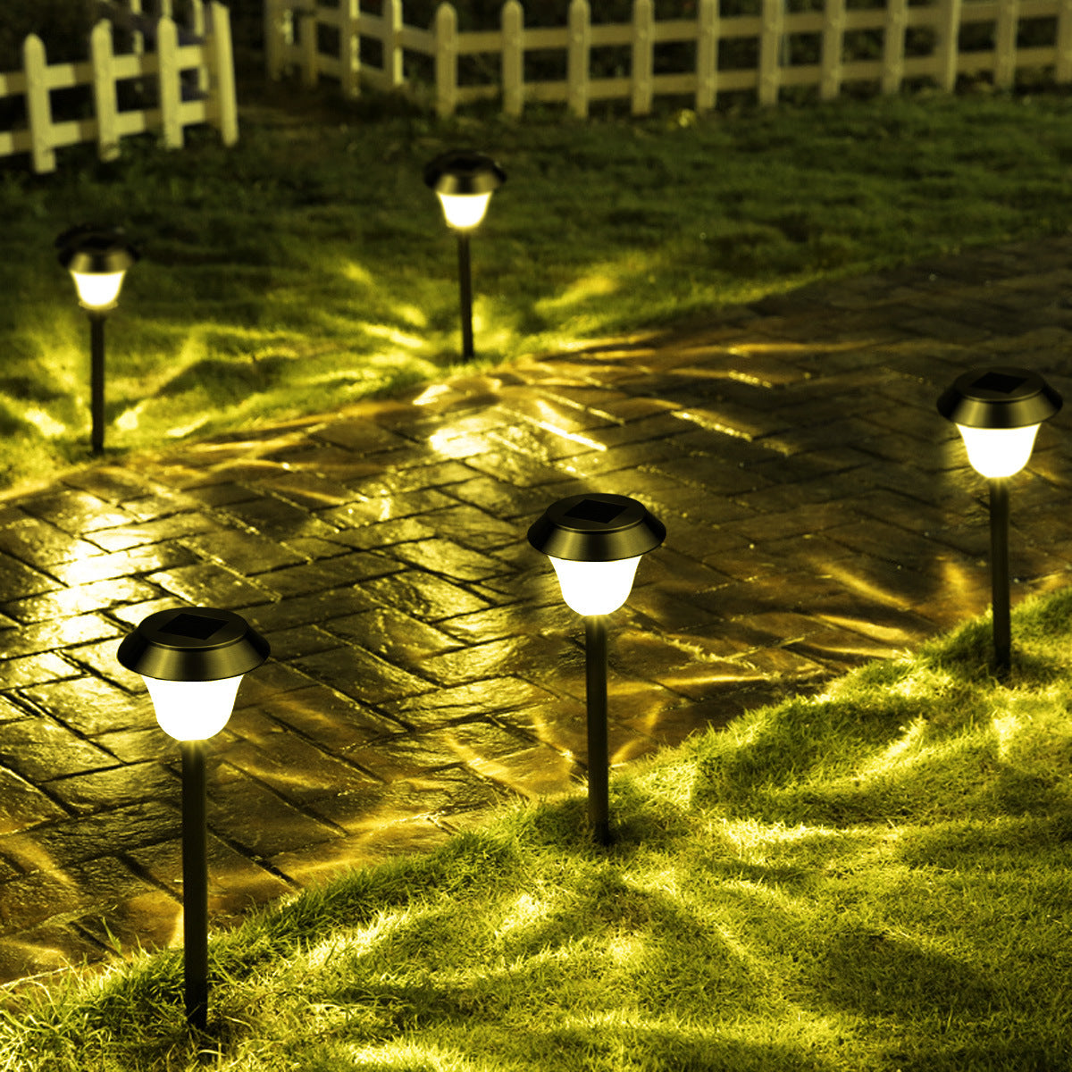 Lumières de sol LED solaires – Lumières de chemin en acier inoxydable colorées pour le jardin et la pelouse
