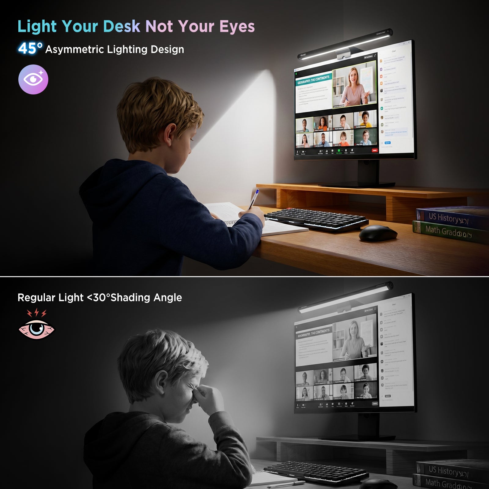 Quntis Monitor Light Bar IM 40 cm (15.7 inch) Black - RGB Dimmable Screenbar, USB Powered Eye-Care Task Light for Computer Monitor