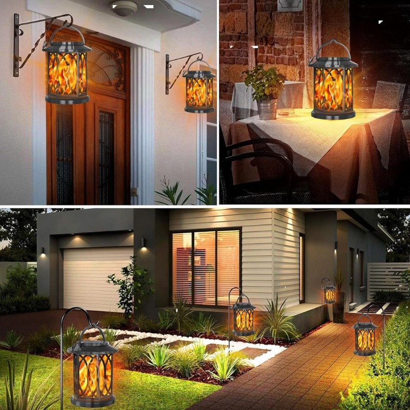 3-in-1 Solar Flame Lantern – Outdoor Hanging,Ground Stake & Camping Light,Waterproof Flickering Torch for Garden, Patio, Pathway