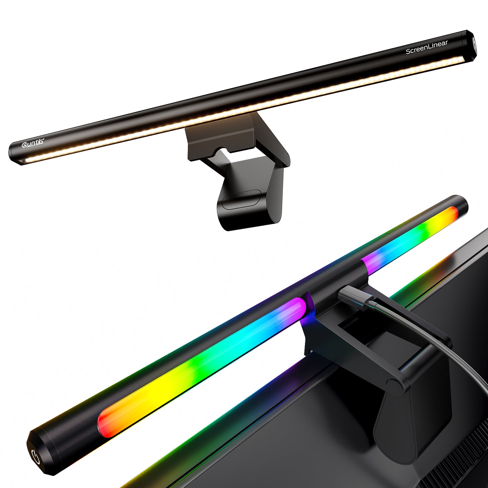Quntis Monitor Light Bar IM 40 cm (15.7 inch) Black - RGB Dimmable Screenbar, USB Powered Eye-Care Task Light for Computer Monitor