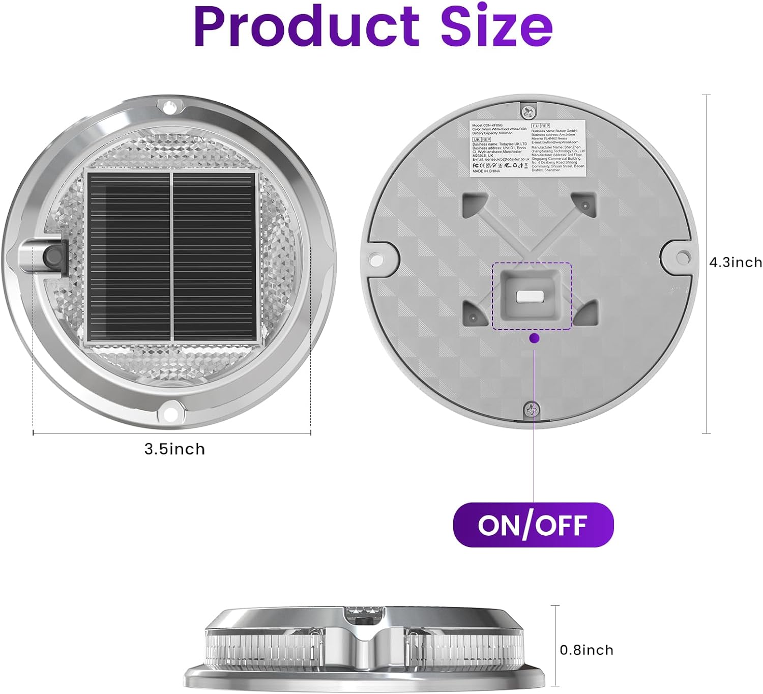 Quntis Luces de Deck Solares RGB para Navidad, 11 Modos de Iluminación Luces Solares para Entrada Exterior Impermeables IP68, Luces de Escalera Solares para Exterior, Luces de Deck Solares para Escaleras, Senderos y Caminos Paquete de 4