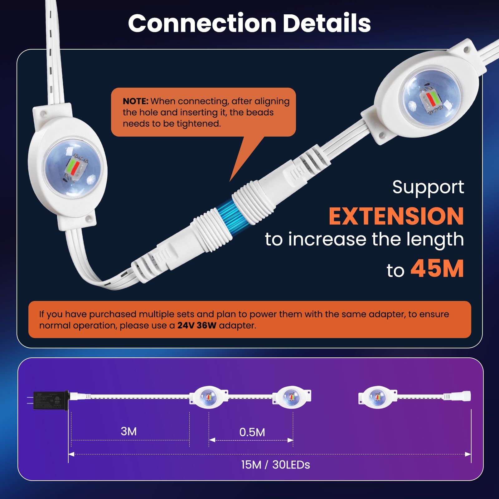 Quntis Permanent Outdoor Lights, Smart RGBIC DreamColor Eaves Lights,50FT,IP67 Waterproof LED String Lights for Holiday, Patio & Year-Round Decor (App/Remote Control).