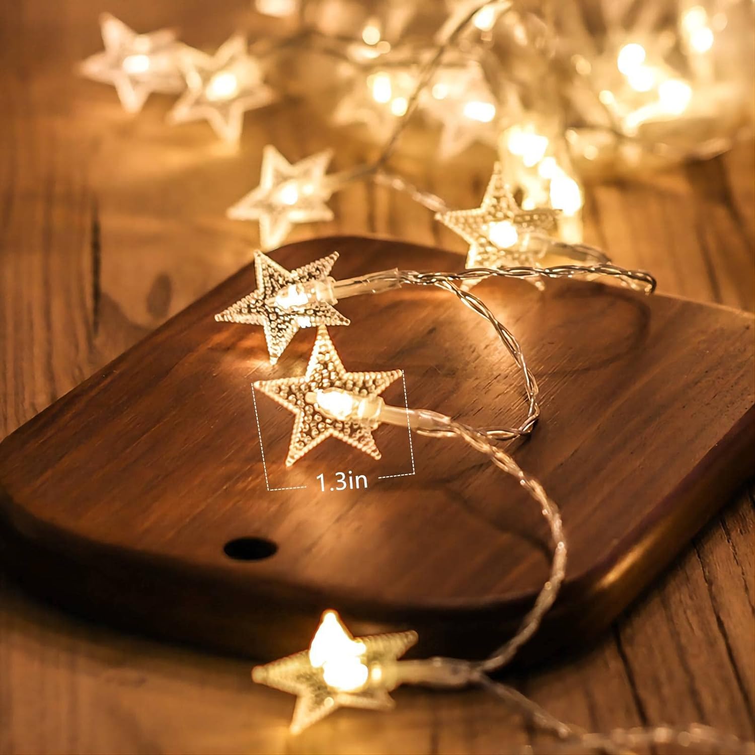 ソーラークリスマスストリングライト屋外用、ソーラー駆動の星型ストリングライト、クリスマスガーデン装飾用の8モード防水