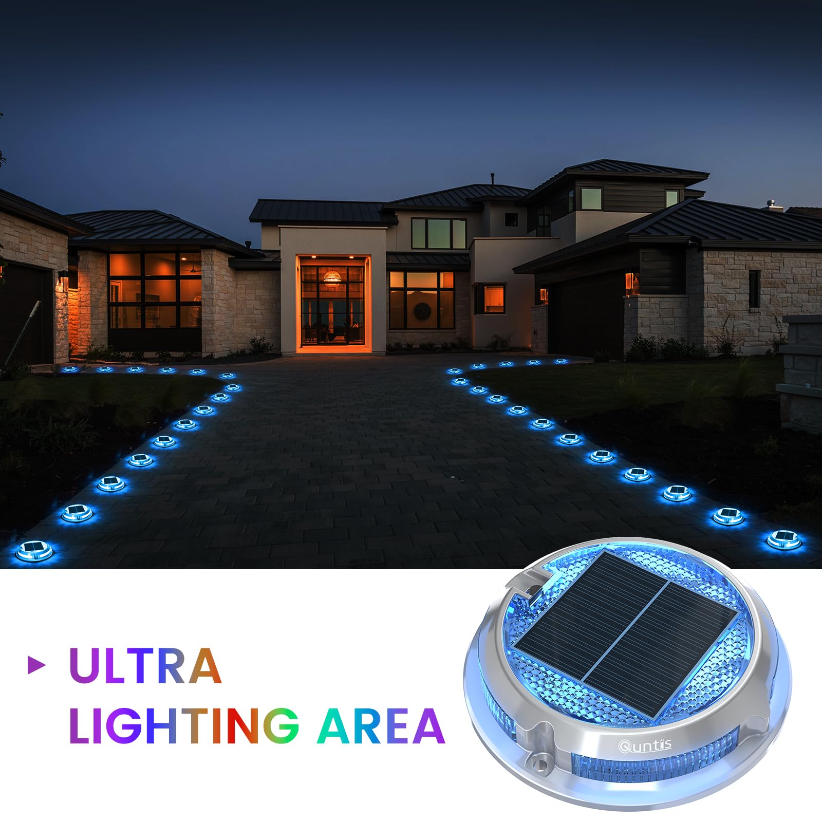 Solar Deck Lights – RGB wasserdichte IP68 Außen-LED-Lichter für Wege & Garten