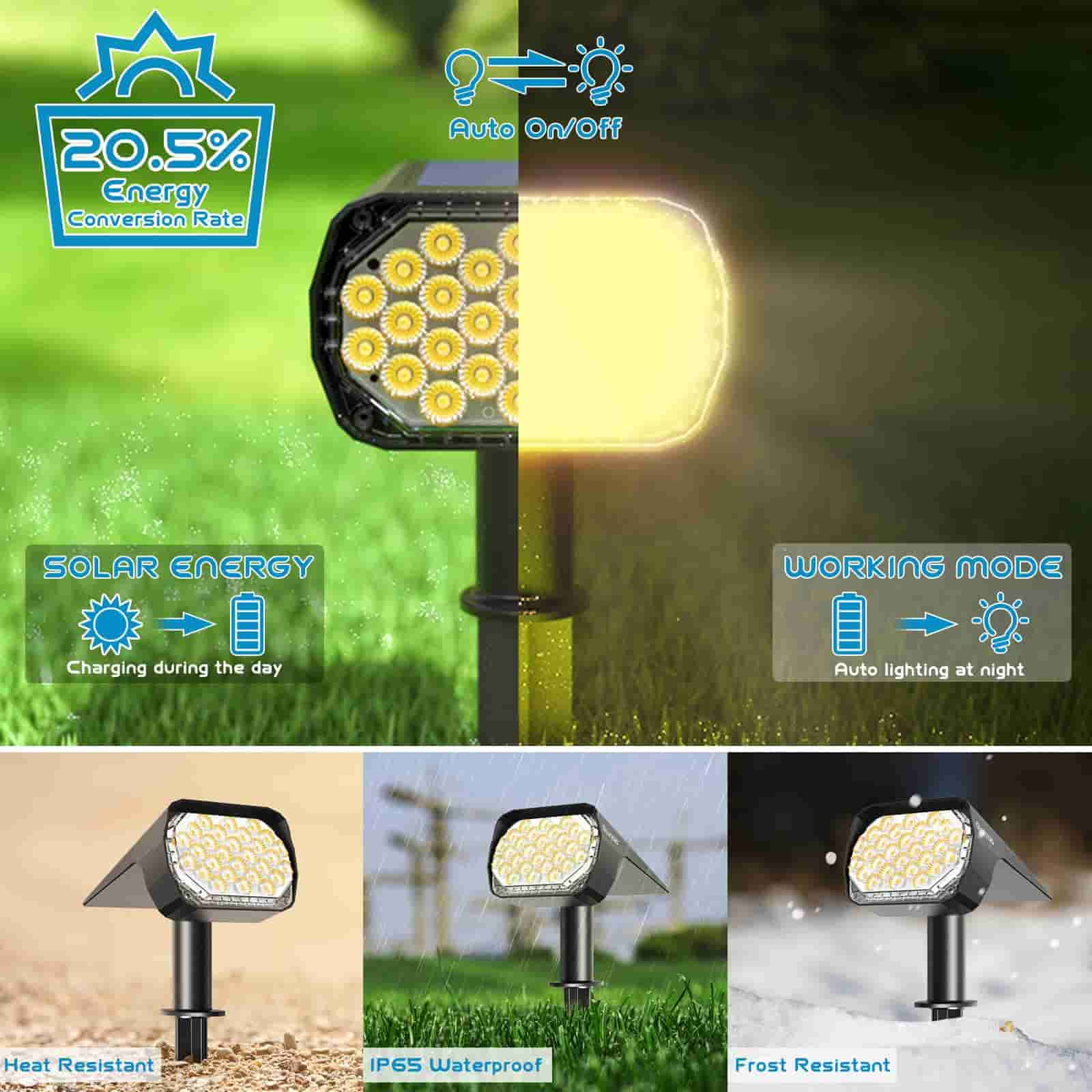 Solar Spot Lights Outdoor 6 Pack - Quntis