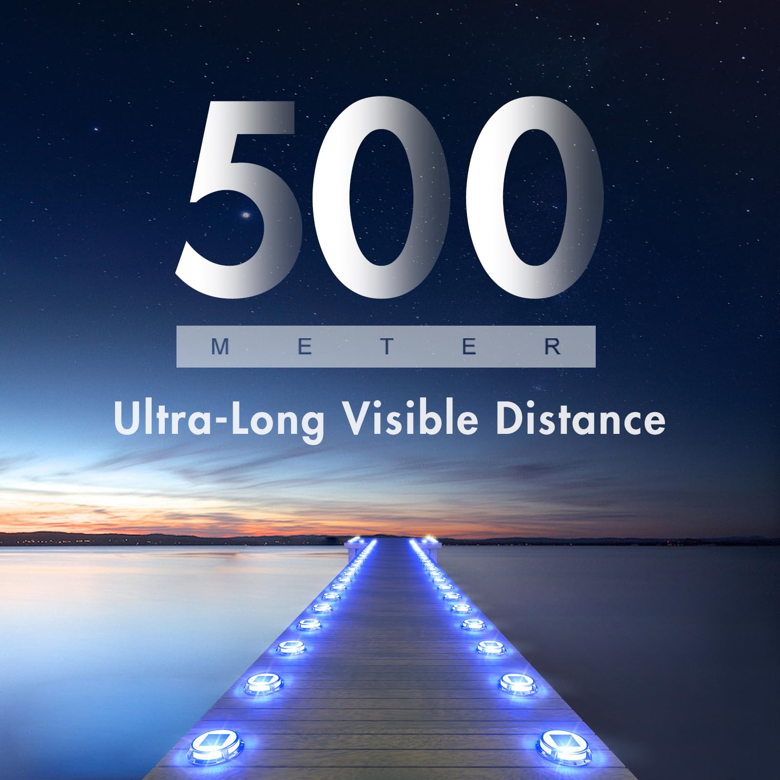 Solar Decklichter, 3 Farben in 1 Solarlichter für den Außenbereich, IP68 wasserdichte Solar-Docklichter mit Erdspießen, breiter Beleuchtungsbereich für Einfahrt, Garten, Treppe, Weg und Gehweg.