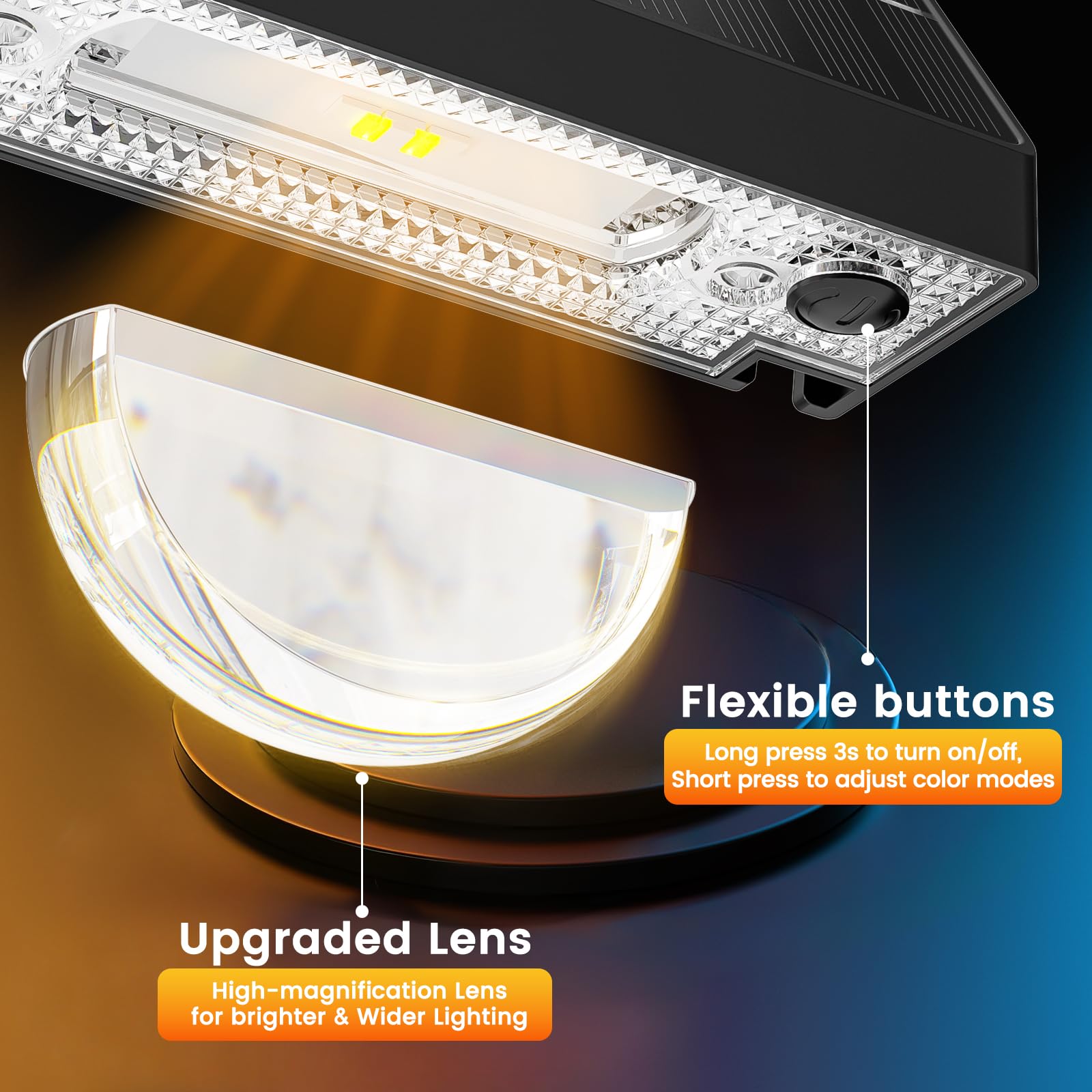 Quntis RGBWW Solar Step Lights, 10 Color Mode IP65 Waterproof Professional Lighting for Outdoor Stairs and Steps