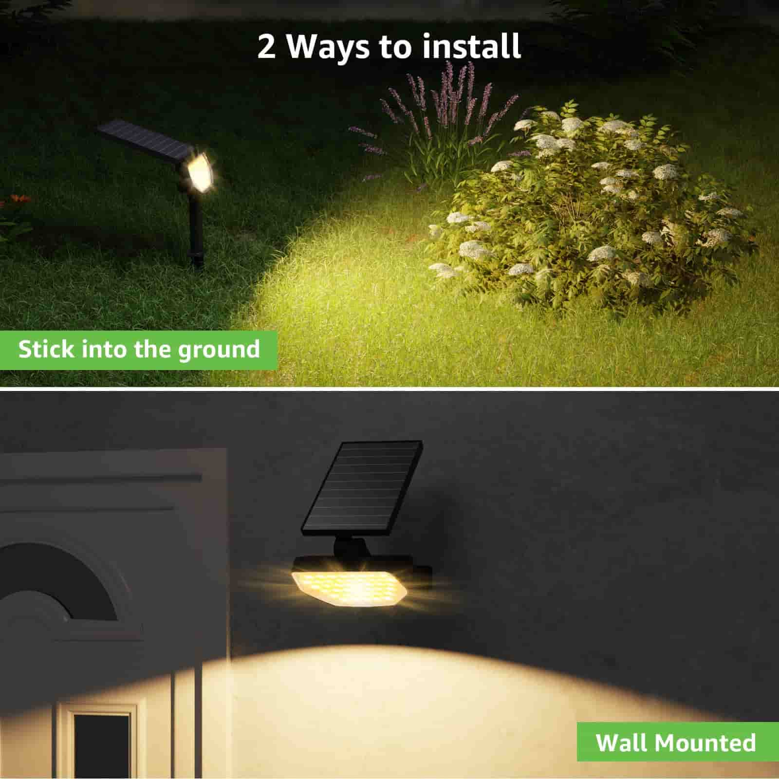 Solar 3000K Warm WhiteSpotlights Outdoor IP65 Waterproof,(4Pack) - Quntis