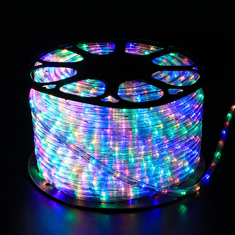 LED Rainbow Neon Strip Lights – Flexible Colorful Outdoor Fairy Lights, 7-Color Chasing Lights for Garden & Yard Decor