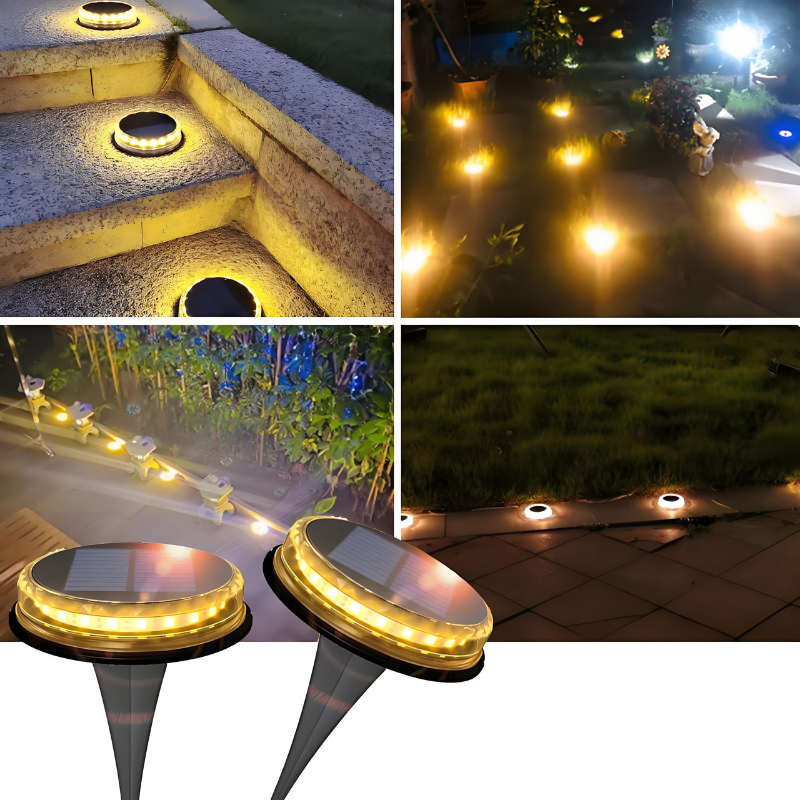 أضواء حديقة شمسية خارجية ¨C أضواء مناظر طبيعية LED، أضواء أرضية تعمل بالطاقة الشمسية لتزيين الفناء والعشب