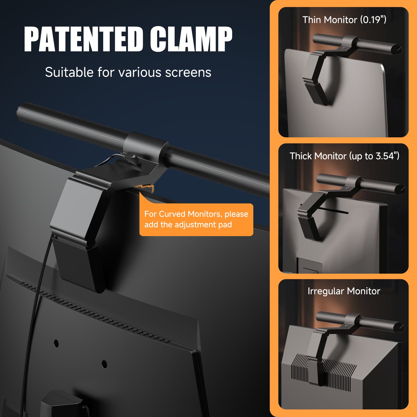 LED Bildschirm Linear Classic, Monitor Lichtleiste für gebogene Monitore/Kamerabasis (15,7 Zoll)