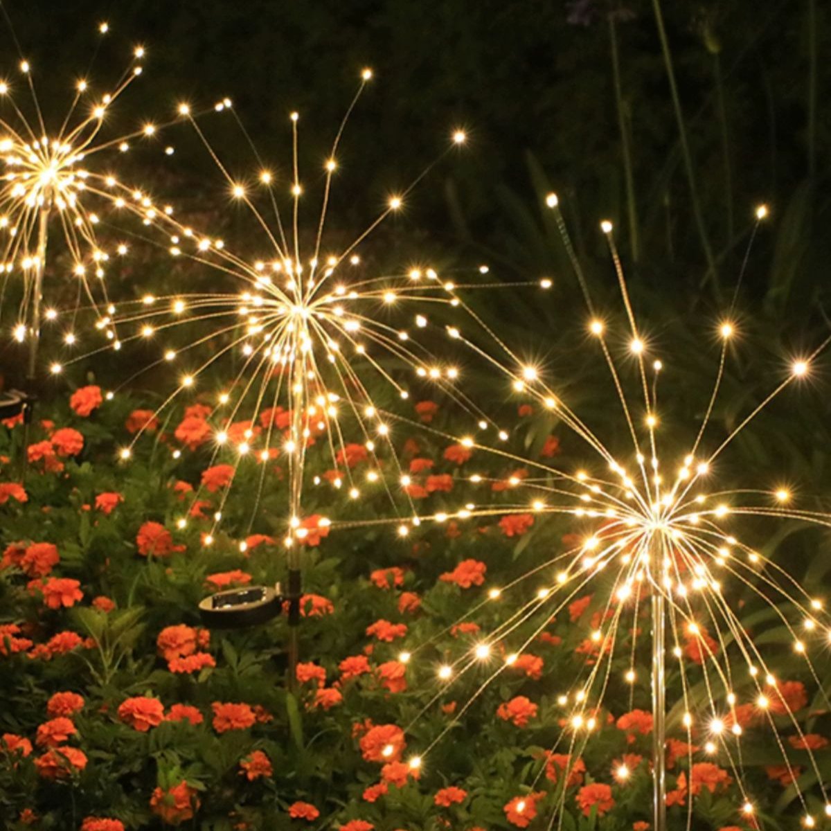 Quntis IP65 8-Modelle 200 Lichter Solar Außen Garten Weihnachtslichter – Wasserdichte Stake Feenlichter, Feuerwerk- & Löwenzahn-Designs für festliche Rasen-Dekoration
