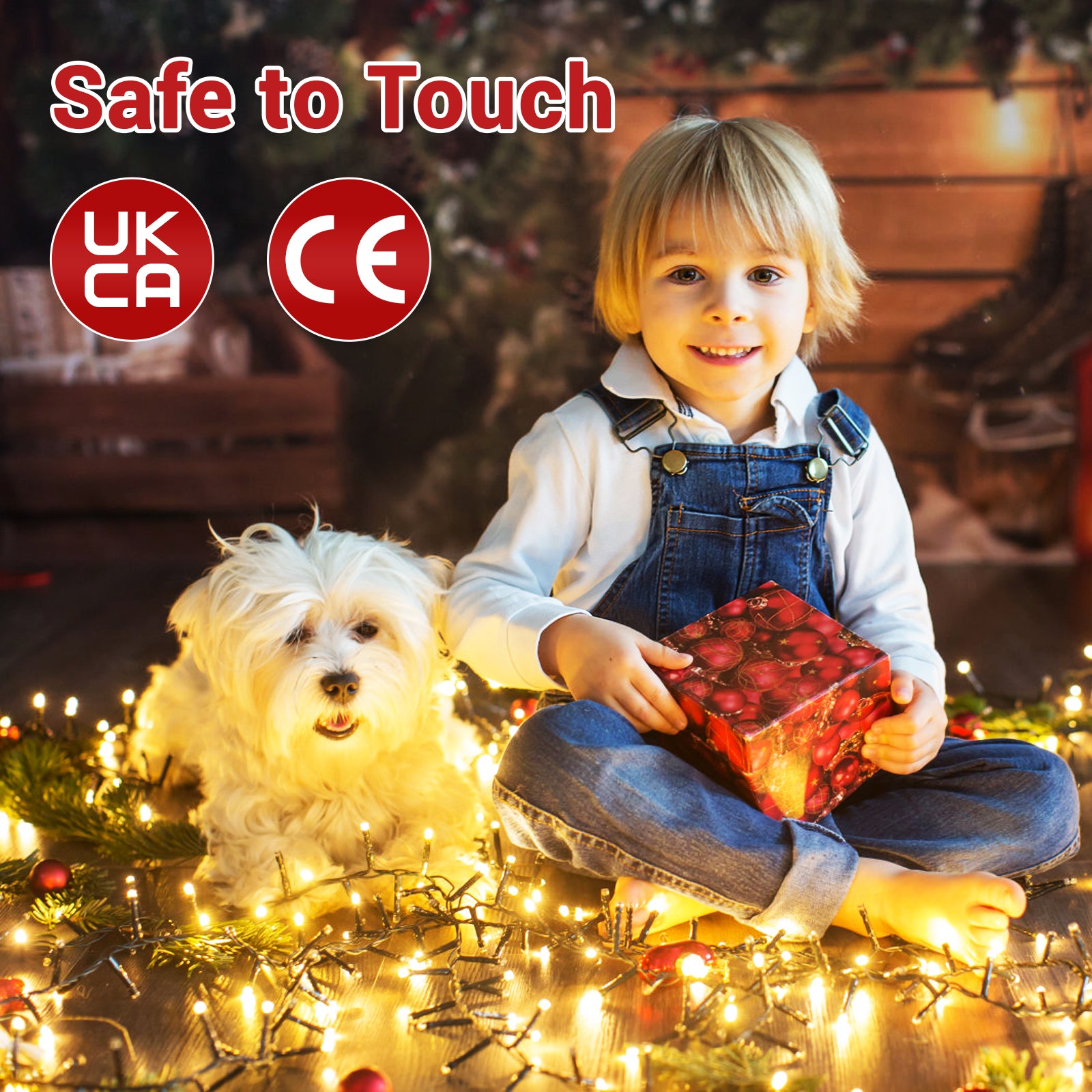 Quntis 40m 300-LEDs Solar Powered Waterproof Outdoor Christmas Fairy Lights – 8 Modes with Warm White Glow for Stunning Outdoor Decor