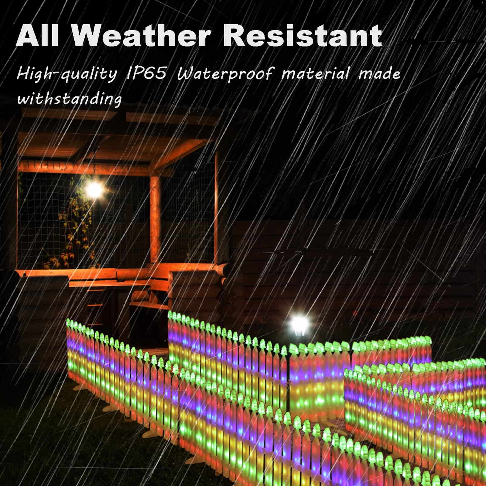 10FT 336 LED Picket Fence Lights – 8 Modes, Waterproof, for Indoor/Outdoor Christmas Tree, Garden, Yard, Patio, and Landscape Decoration