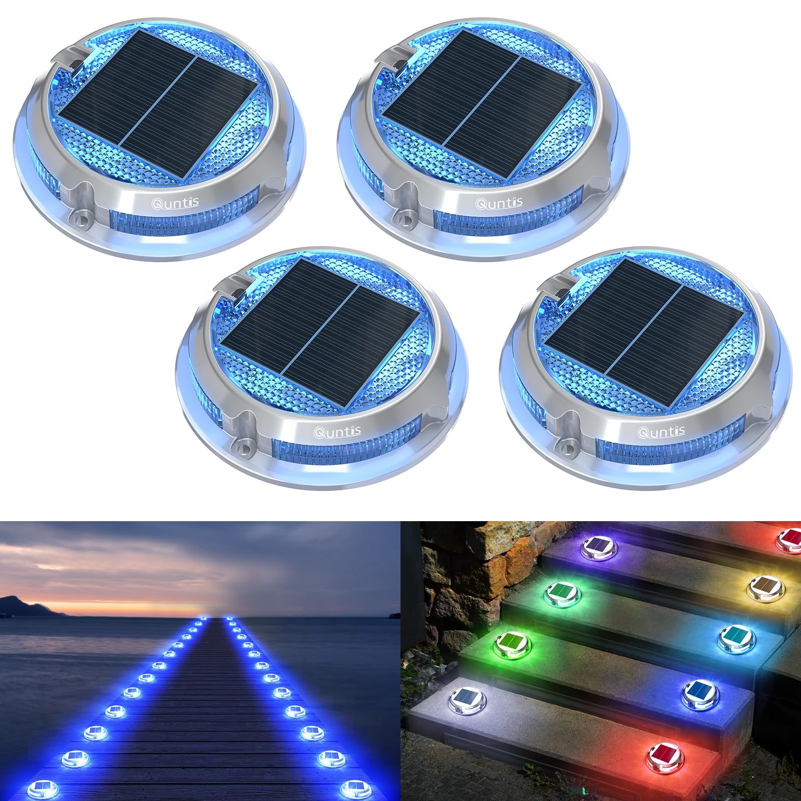 Solar Deck Lights – RGB wasserdichte IP68 Außen-LED-Lichter für Wege & Garten