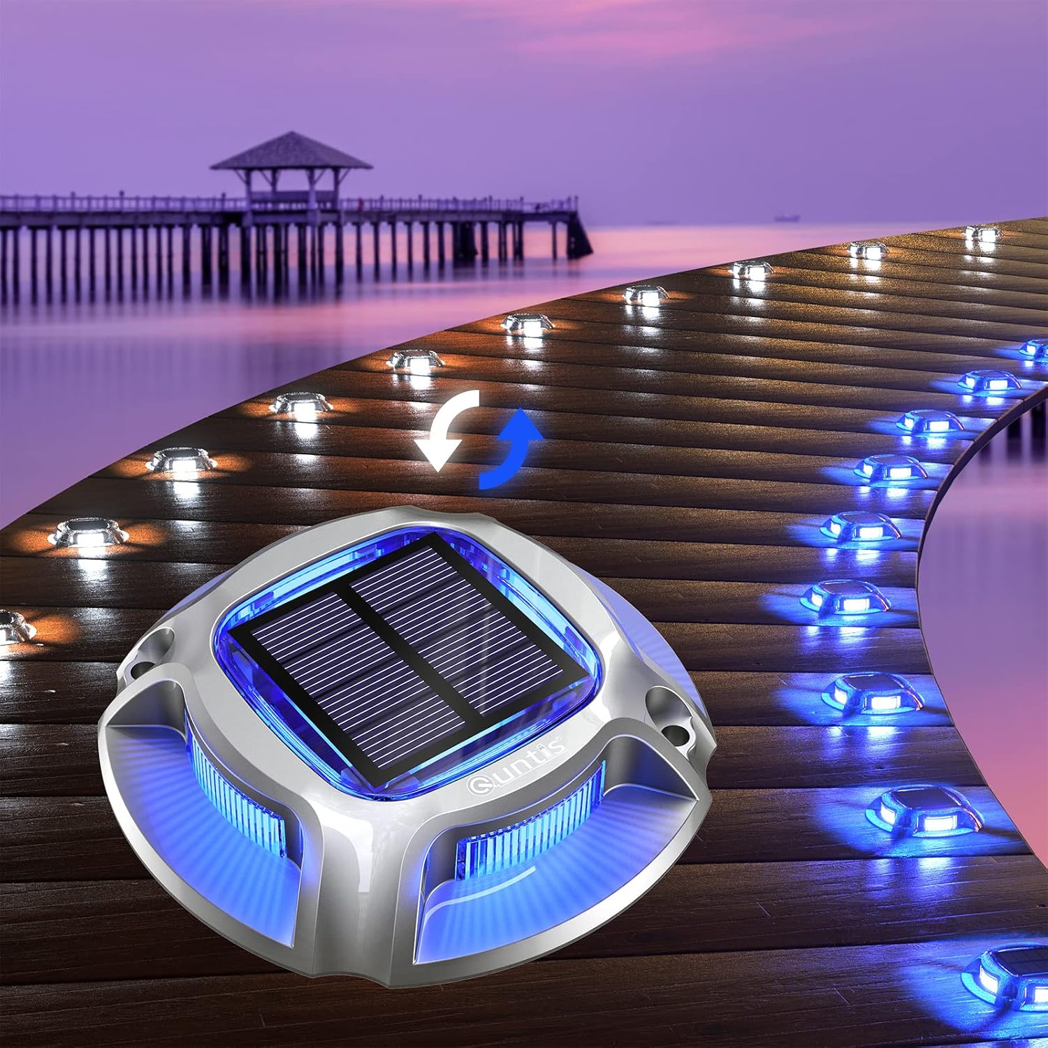 Luzes de Deck Solar 2 Cores em 1 Design para Iluminação Decorativa