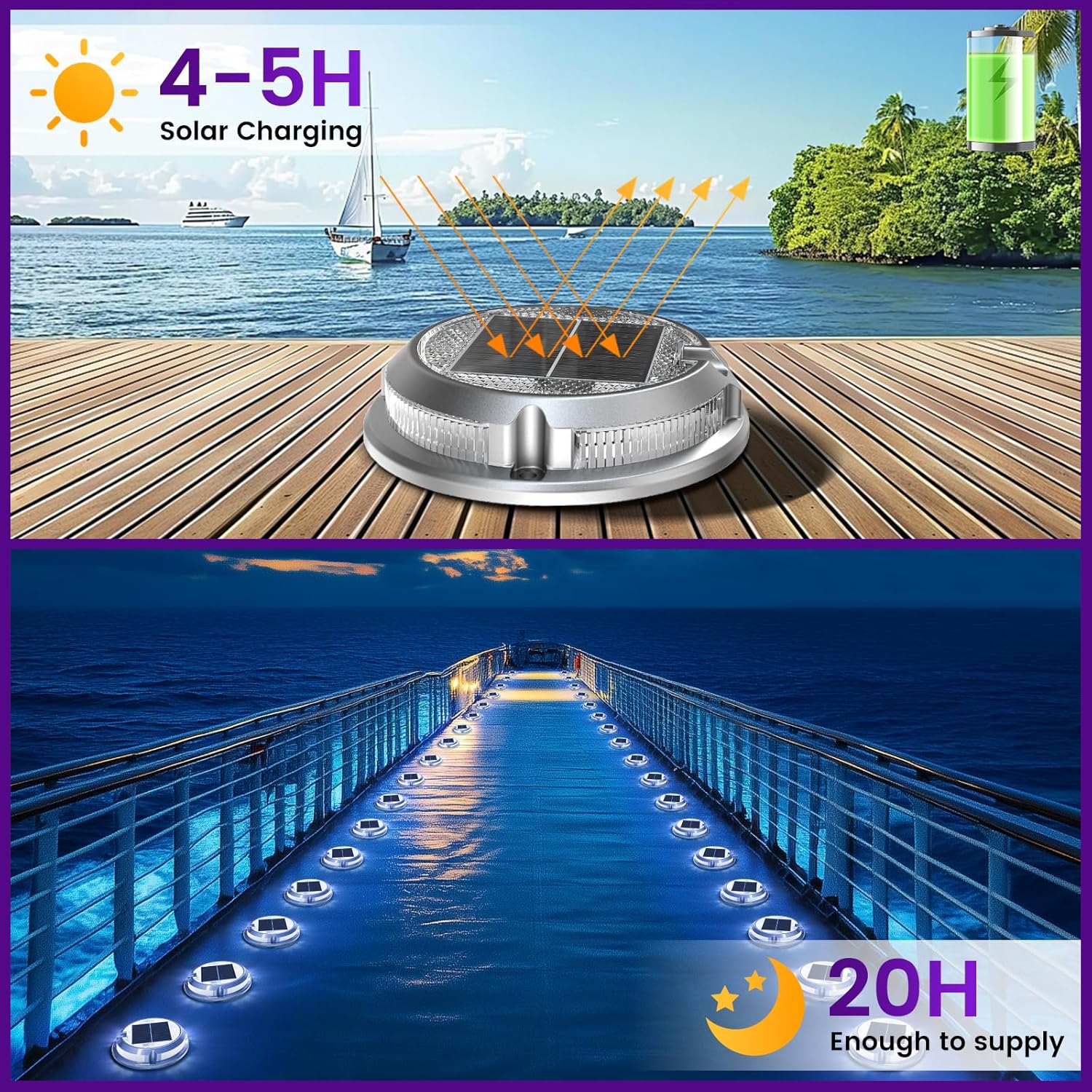 Quntis Luces de Deck Solares RGB para Navidad, 11 Modos de Iluminación Luces Solares para Entrada Exterior Impermeables IP68, Luces de Escalera Solares para Exterior, Luces de Deck Solares para Escaleras, Senderos y Caminos Paquete de 4