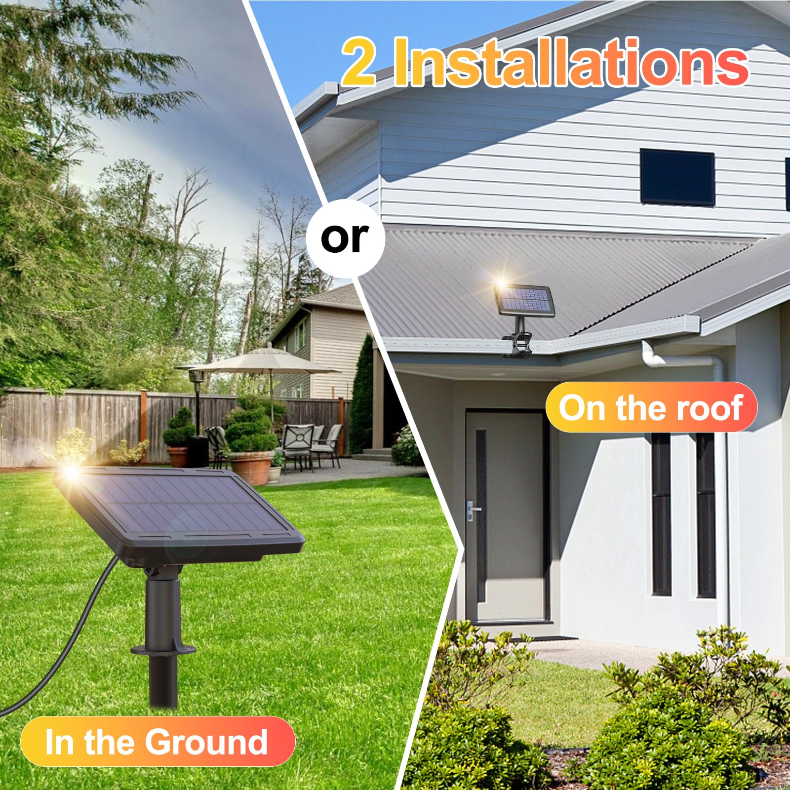 Quntis Solar String Lights Outdoor Waterproof with Remote 4 Light Mode, 106ft 50+3 Bulbs Type-C & Solar Powered G40 LED String Lights with Dimming, Shatterproof Hanging Lights for Backyard Decor