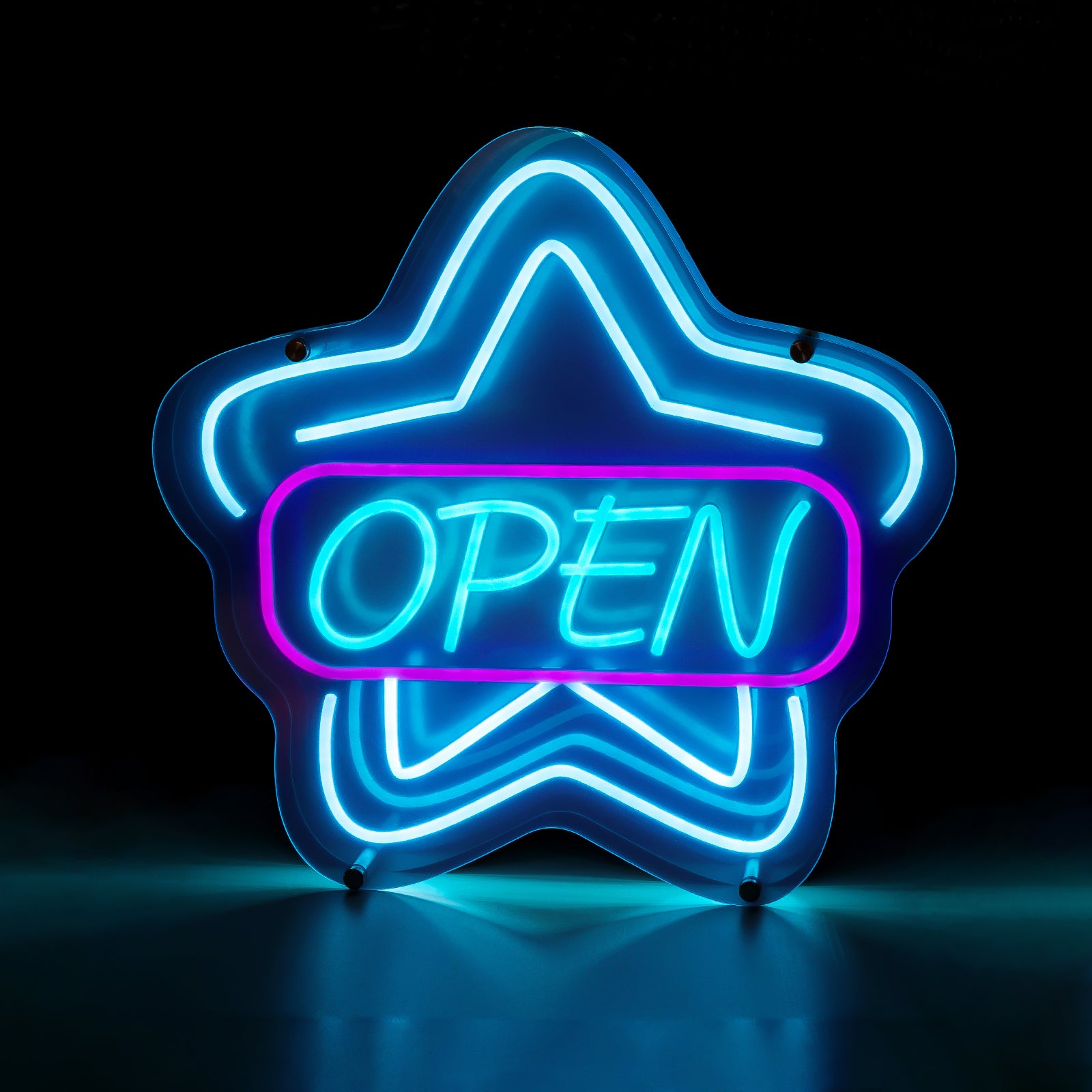 Infinity Mirror Neon "OPEN" Sign 3D LED Business Sign, Eye-Catching Storefront & Bar Decor