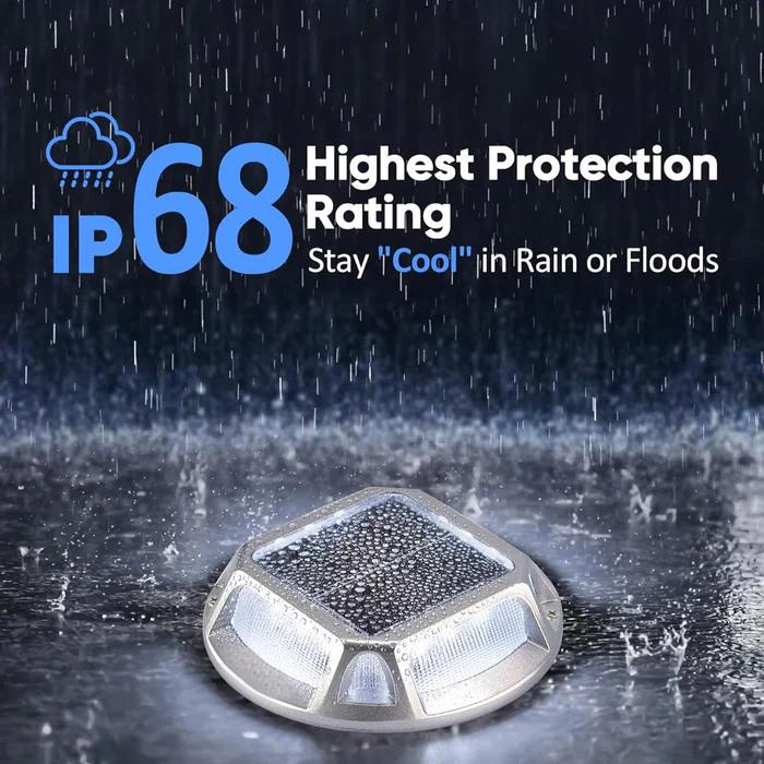 Quntis IP68 Warm White&Cool White Solar Deck & Pathway Lights – Waterproof LED Step Lights with Dusk-to-Dawn Auto On/Off, Perfect For Stairs, Fence, Patio & Walkways