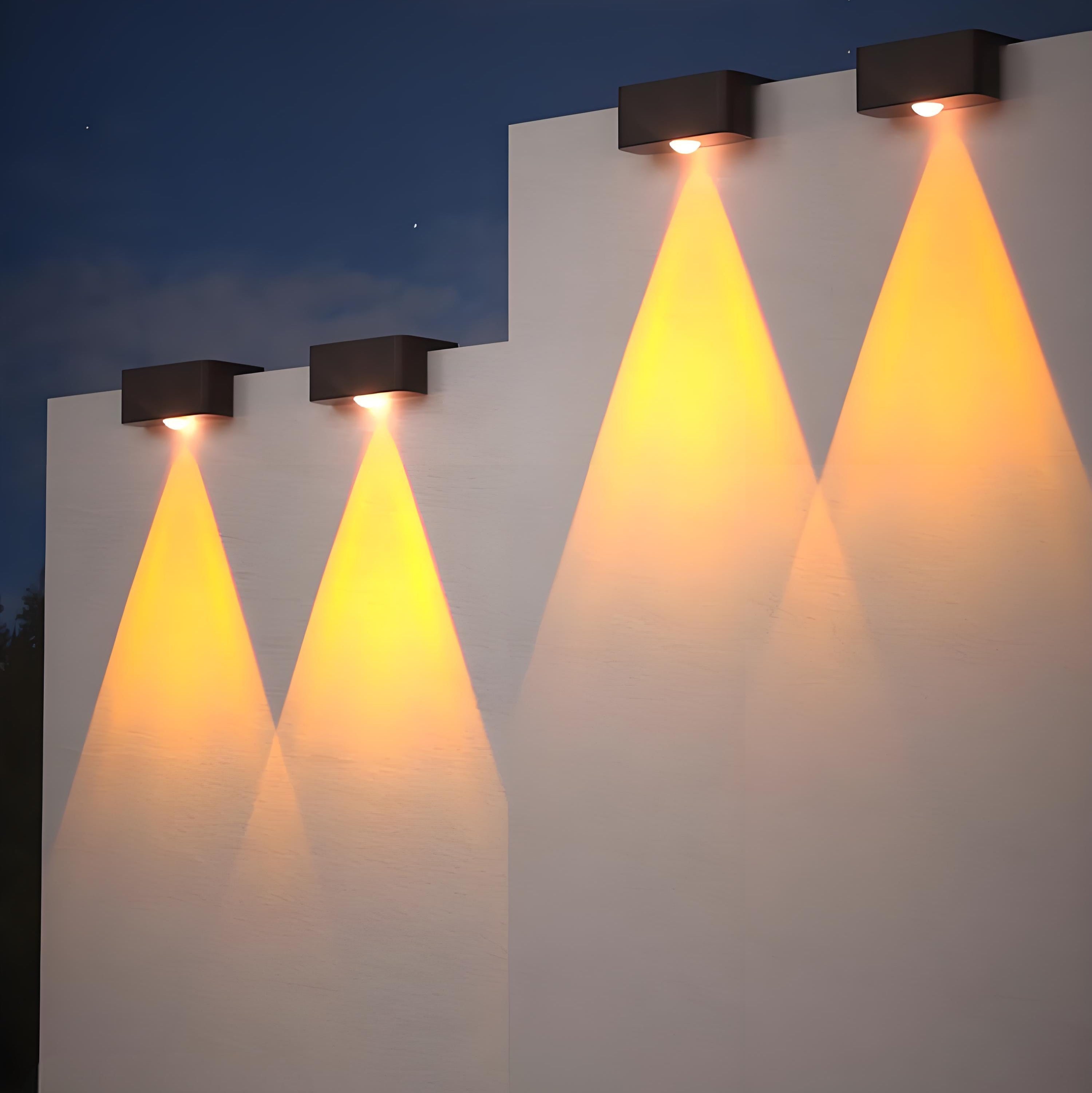 Solar Outdoor LED Wall Lights Waterproof Step Lights Fence Decorative Wall Washer Lights for Patio, Garden, Pathway, and Railing Ambience
