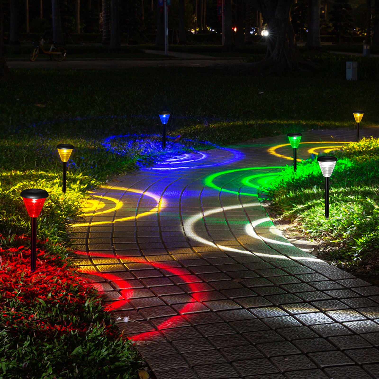 Solar Garden Stake Light – Outdoor Waterproof Motion Sensor Lamp for Yard, Lawn, Patio & Pathway | Dual Light Modes: Warm White & Colorful with One-Touch Switch