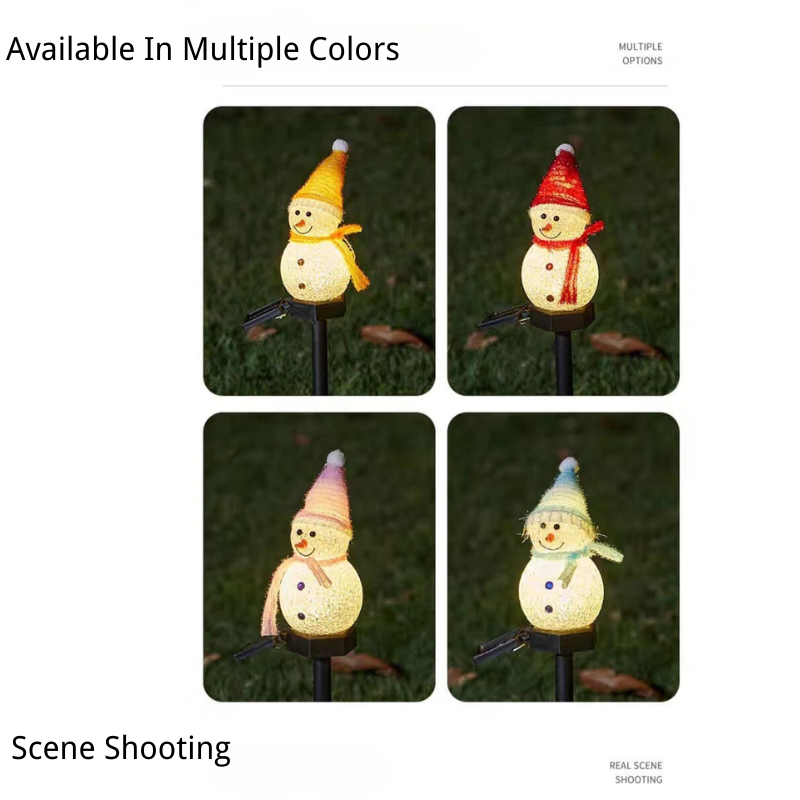 5-Pack Outdoor Solar Christmas Lights, Waterproof Snowman Garden Decorations, Holiday Yard Stakes, Festive LED Lights That Won't Melt, Solar-Powered Xmas Decorations