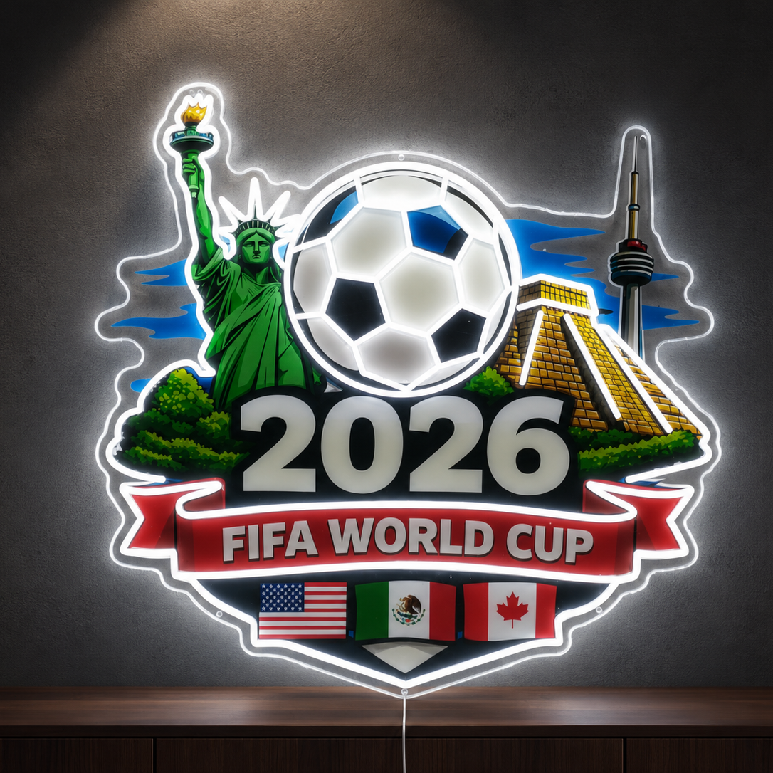 Official 2026 FIFA World Cup United Host Countries Custom LED Neon Sign - Premium Soccer Fan Memorabilia & Commemorative Wall Decor