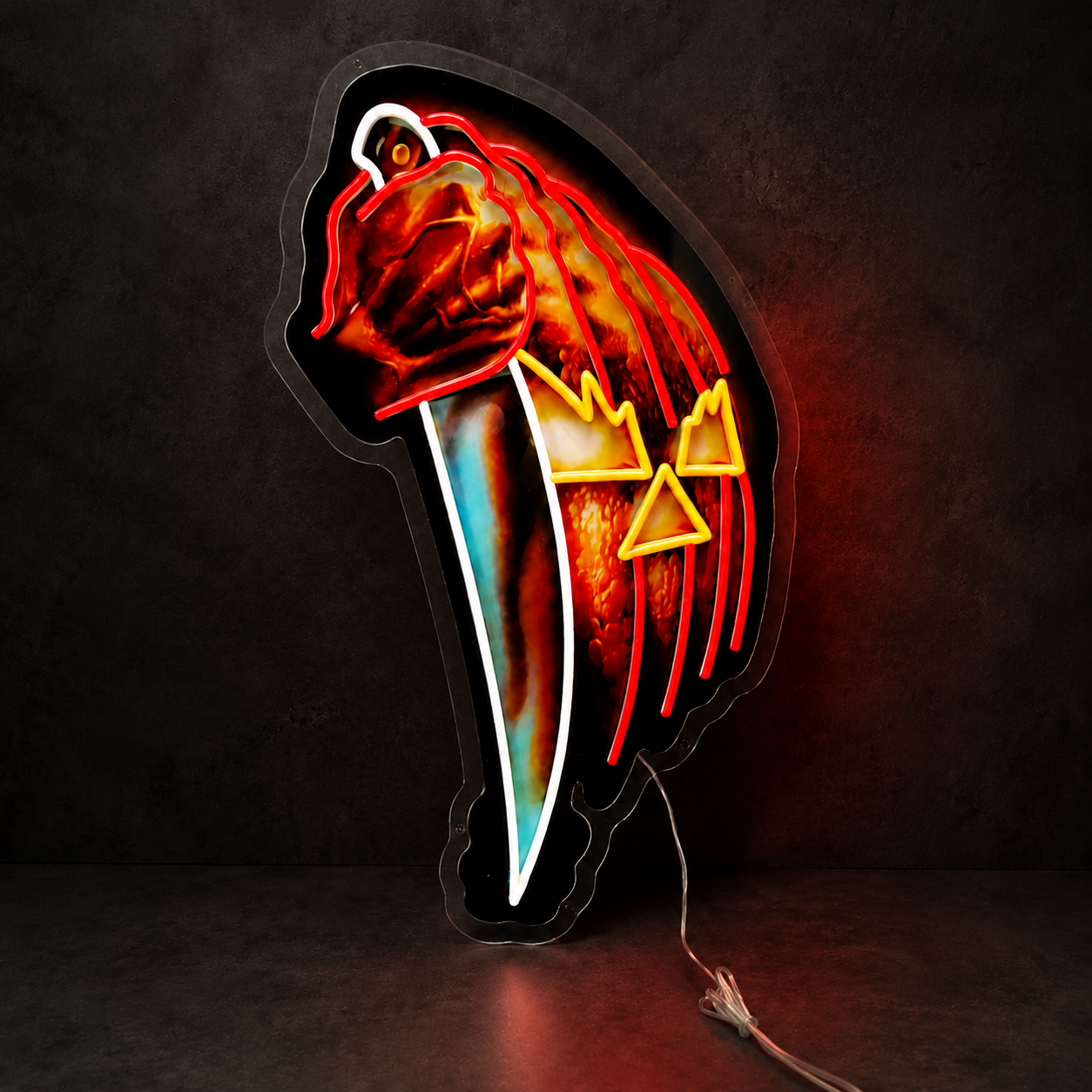 Halloween Knife Neon Sign – Michael Myers-Inspired Horror Wall Decor