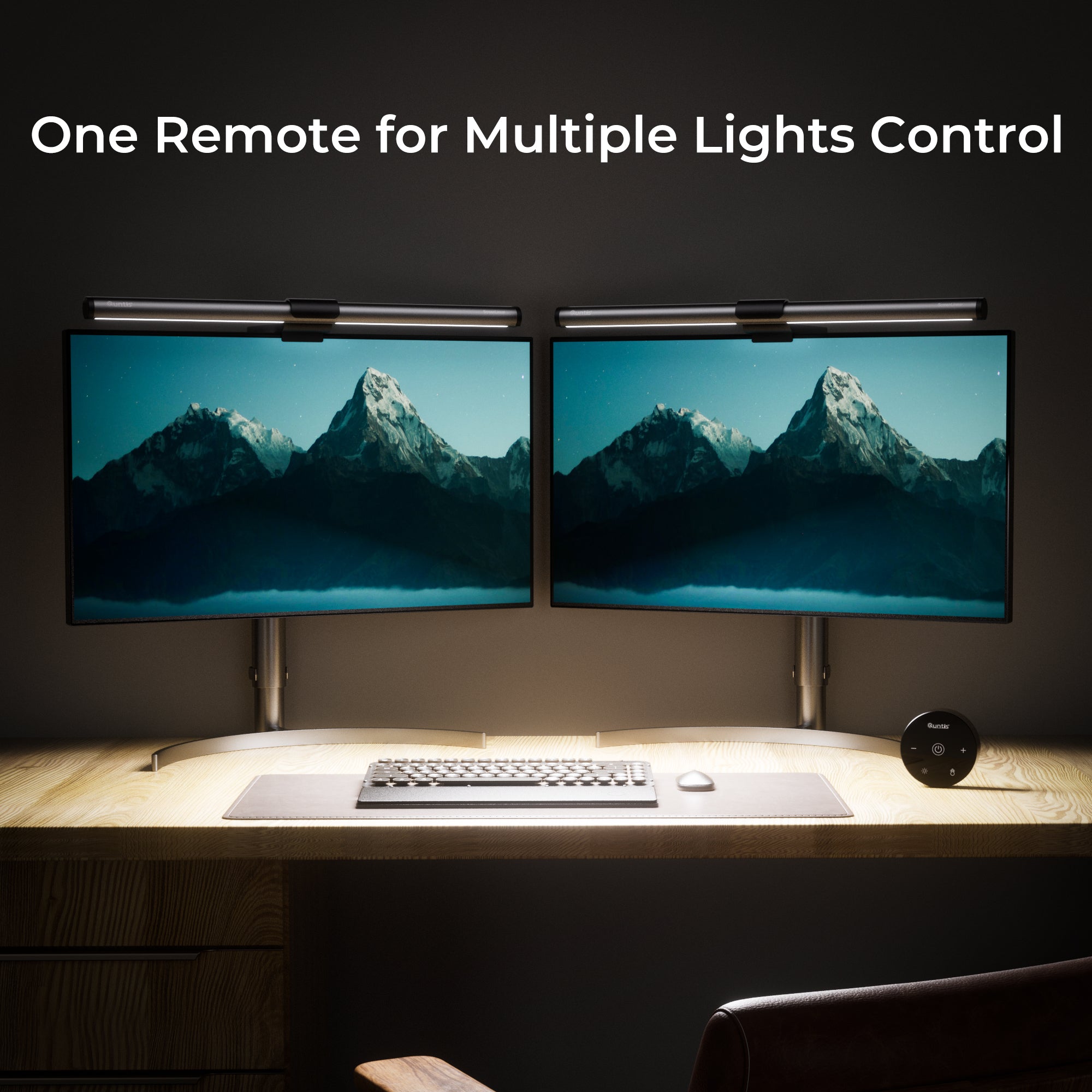 Quntis 41cm Monitor Light Bar for Curved & Flat Monitors with Remote Control