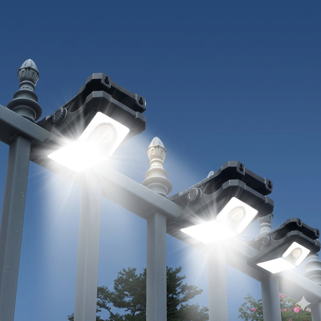 2PCS Solar Clip-On Fence Lights, Outdoor Waterproof Solar Clip Light, LED Garden Fence Clip-On Solar Powered Lighting