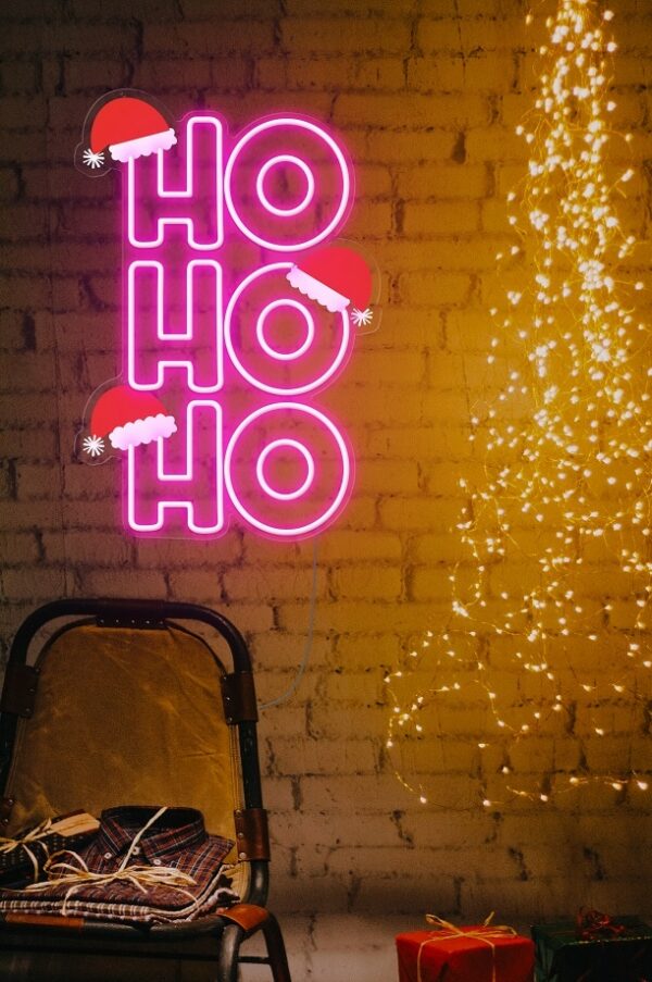 Quntis “Ho Ho Ho” Christmas Neon Sign — Warm Festive LED Light for Holiday Home & Party Decoration