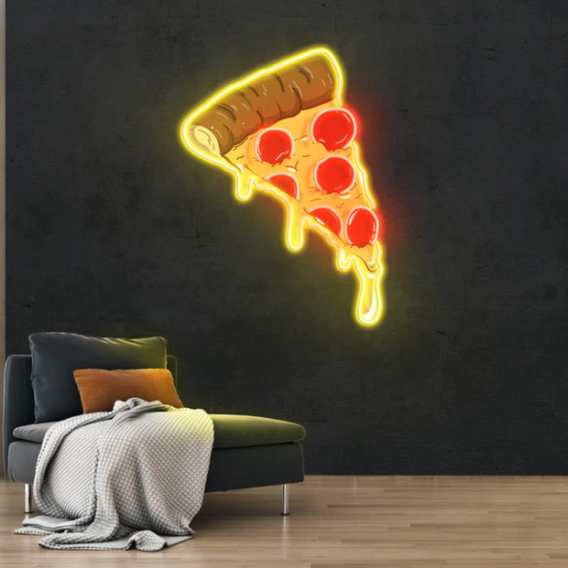 Panneau Néon Pizza, Lumière LED Pizza, Décor de Restaurant Pizza, Panneau Néon de Magasin de Pizza, Décor de Mur de Cuisine