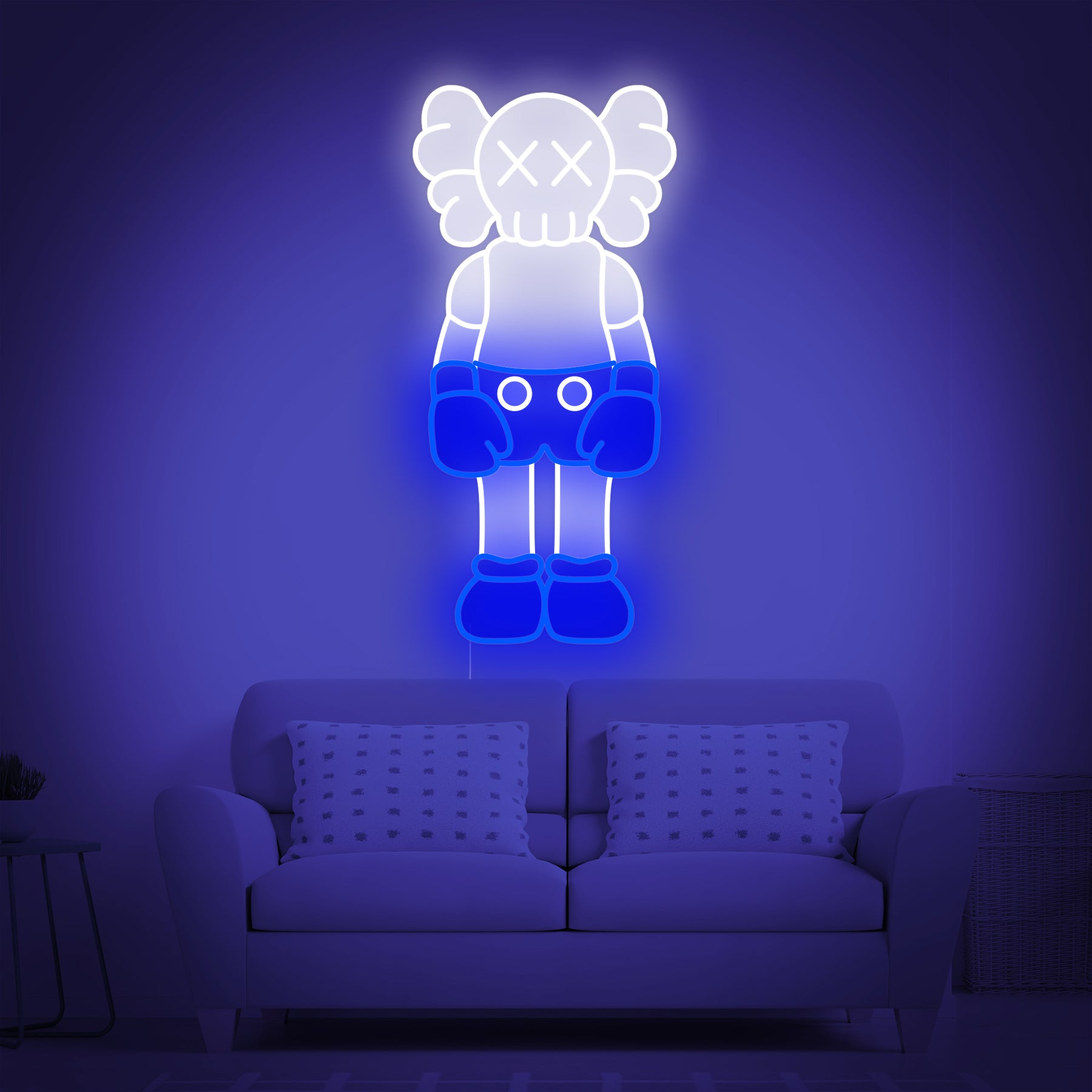 KAWS Inspired Neon Sign – LED Wall Light for Bedroom, Game Room & Art Decor