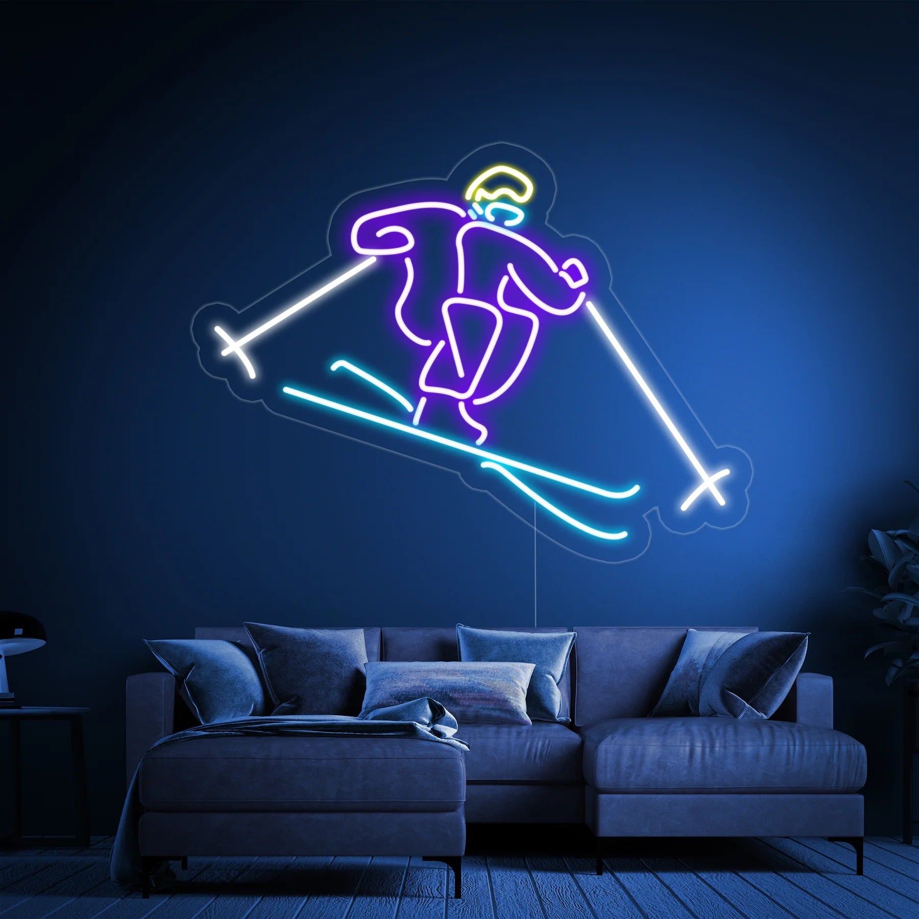 Cartel de Nieve Neón, Apres Ski, Gafas de Esquí, Cartel Personalizado de Apres Ski, Decoración de Pared de Esquí, Regalo para Esquiador